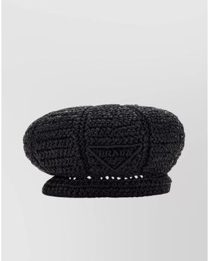Prada Raffia Baker Boy Hat - Black
