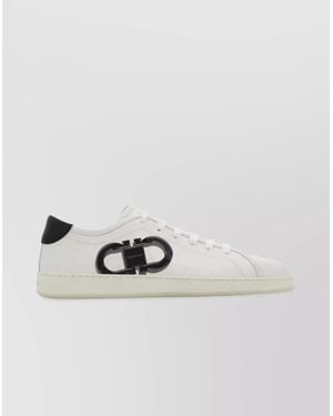 Ferragamo Gancini Double Sneakers Contrast Heel - Metallic