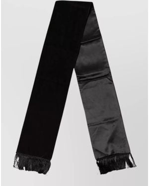 Dolce & Gabbana Silk Fringe Scarf - Black