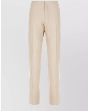 ZEGNA Tailored Trousers Straight Leg Belt Loops - Natural