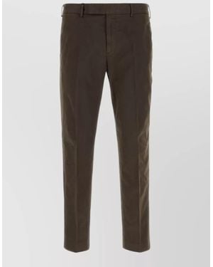 PT Torino Stretch Cotton Trousers Back Pockets Belt Loops - Grey