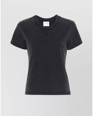 Courreges Cotton Regular-Fit Logo T-Shirt - Black