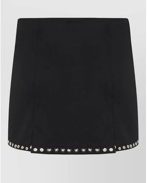 Ludovic de Saint Sernin Lisette Twill Mini Skirt Eyelet Detail - Black