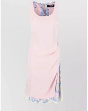 Versace Draped Detail Acetate Blend Dress - Pink