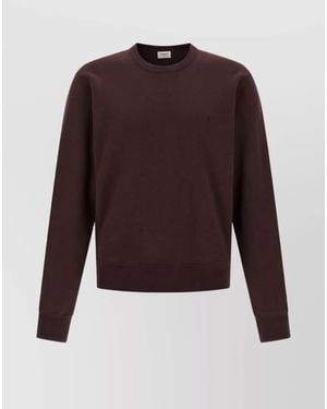 Saint Laurent Cotton Cassandre Sweatshirt - Purple