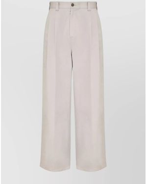 Maison Margiela Pants With Belt Loops And Wide Leg - White