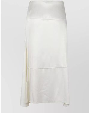 Victoria Beckham High Waist Skirt Midi Asymmetric Hem - White