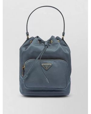 Prada Bucket Bag Adjustable Strap Top Handle - Blue