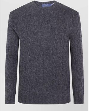 Polo Ralph Lauren Cable Knit Crew Neck Long Sleeve Top - Blue