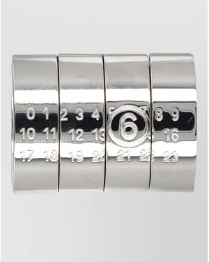MM6 by Maison Margiela Four Ring Set Polished Finish Stackable Design - Metallic