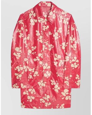 Dries Van Noten Printed Cotton Coat - Red