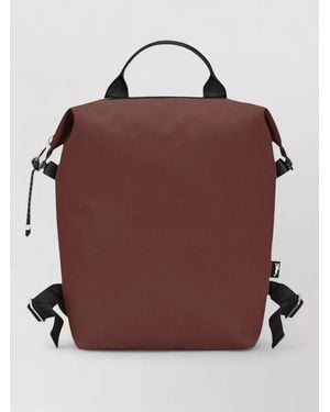 Longchamp Backpack Roll Top Adjustable Straps Handle - Red