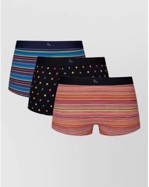 Paul Smith Three Pack Boxer Briefs Elastic Waistband - White