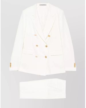 Tagliatore Wool Blend Double-Breasted Suit - Natural