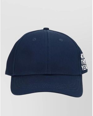 Aspesi Cotton Baseball Cap Curved Brim Vents - Blue