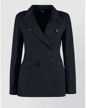Aspesi Cotton And Linen Blazer - Blue
