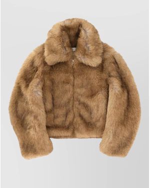 MSGM Regular-Fit Faux Fur Jacket - Brown