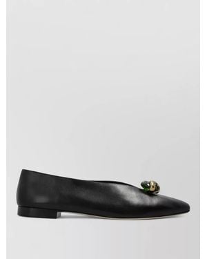 Jimmy Choo Margot Leather Loafers Round Toe Detail - Multicolour