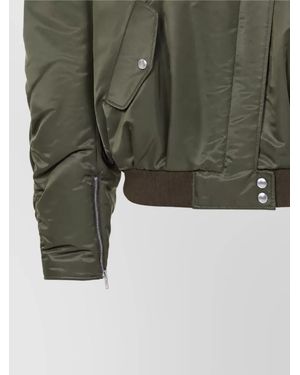 Celine Gathered Cropped Bomber Jacket - Green