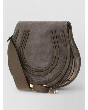 Chloé Marcie Leather Shoulder Bag - Gray