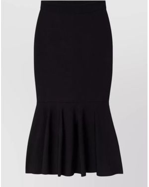 Stella McCartney Viscose Flared Knit Midi Skirt - Black