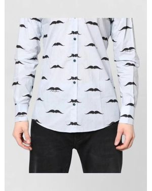 Dolce & Gabbana Cotton Printed Formal Shirt - White