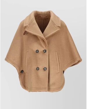Max Mara Camel Hair Cape - Natural
