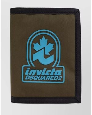 DSquared² Invicta Bi-Fold Nylon Wallet With Logo Patches - Black