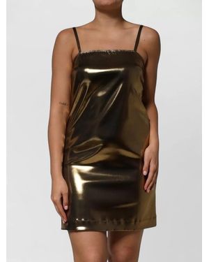 Dolce & Gabbana Metallic Sleeveless Mini Dress - Brown
