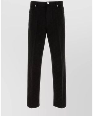 Ferragamo Cotton Straight-Leg Trousers - Black