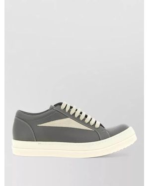 Rick Owens Leather Low-Top Trainers - Metallic
