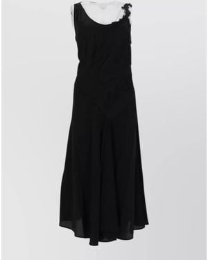 Victoria Beckham Lace Panel Midi Dress - Black