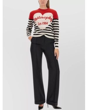 Philosophy Cashmere Wool Logo-Print Jumper - Blue