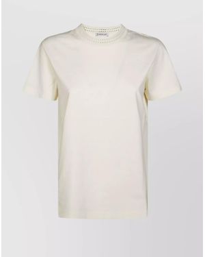 Moncler Short Sleeve Crew Neck Top - White