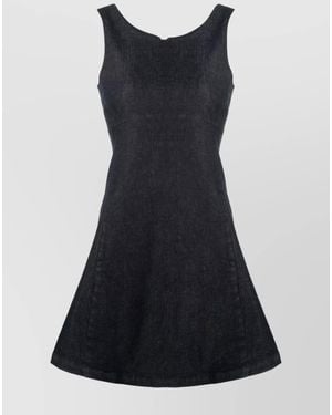 Emporio Armani Sleeveless Square Neck Mini Dress - Black