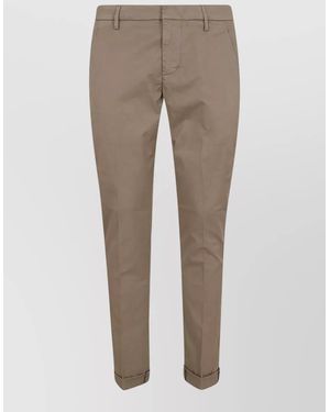 Dondup Gaubert Trousers Low Waist Cuffed Hem - Natural