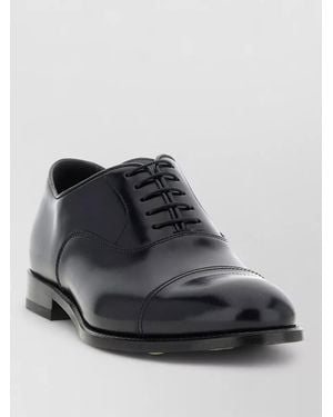 Doucal's Leather Oxford Derby Shoes - Black