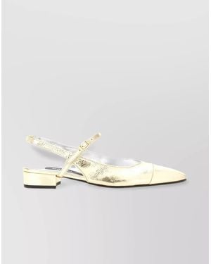 CAREL PARIS Leather Slingback Ballerina Shoes - Metallic