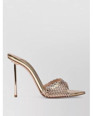Le Silla Crystal Mesh Open Toe Stiletto Mules - Multicolour