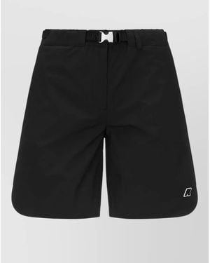K-Way Hiky Shorts Belt Loops Elastic Waistband - Black