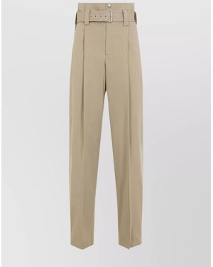Bottega Veneta High-Rise Wide-Leg Trousers - Natural