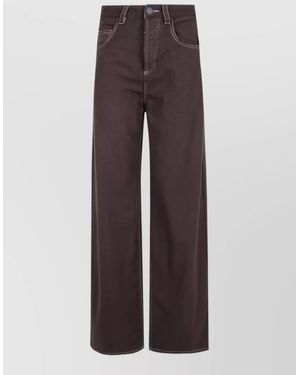 Uma Wang Wool Wide-Leg Jeans - Brown
