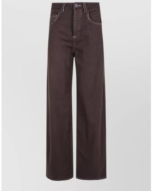 Uma Wang Wool Wide-Leg Jeans - Brown