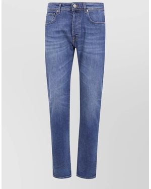 Incotex Straight Leg Denim Jeans Five Pocket Belt Loops - Blue