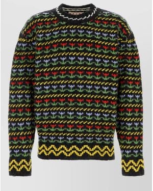 Marni Virgin Wool Fair Isle Jacquard Jumper - Green