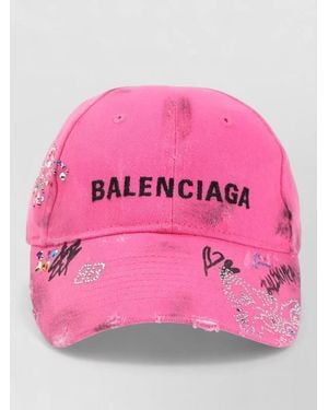 Balenciaga Upcycled Cap Crystal Detail Tonal Design - Pink