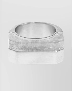 Rick Owens Double Crystal Brass Ring - Grey