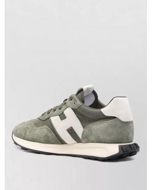 Hogan Low Top Trainers Round Toe Nylon Silk - Metallic