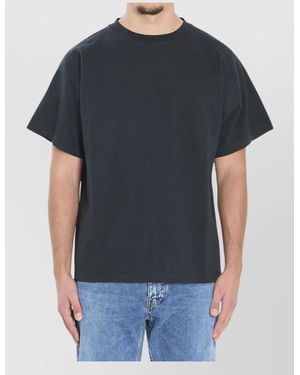 The Row Boxy Cotton T-Shirt Short Sleeves - Black