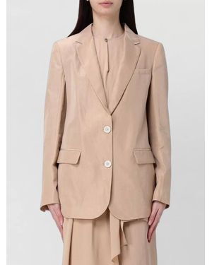 Fabiana Filippi Single Breasted Suit Jacket Silk Nylon Blend - Natural